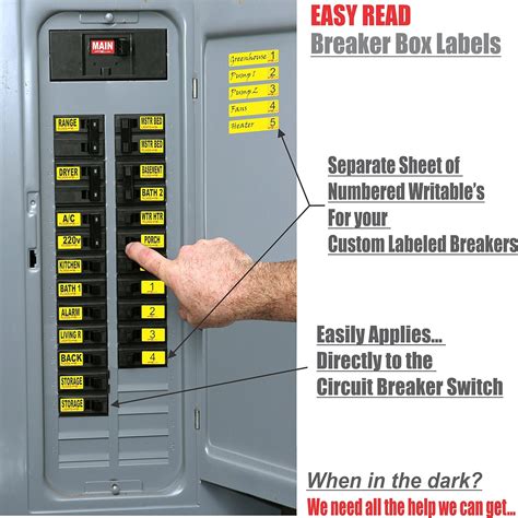 electrical panel breaker labels